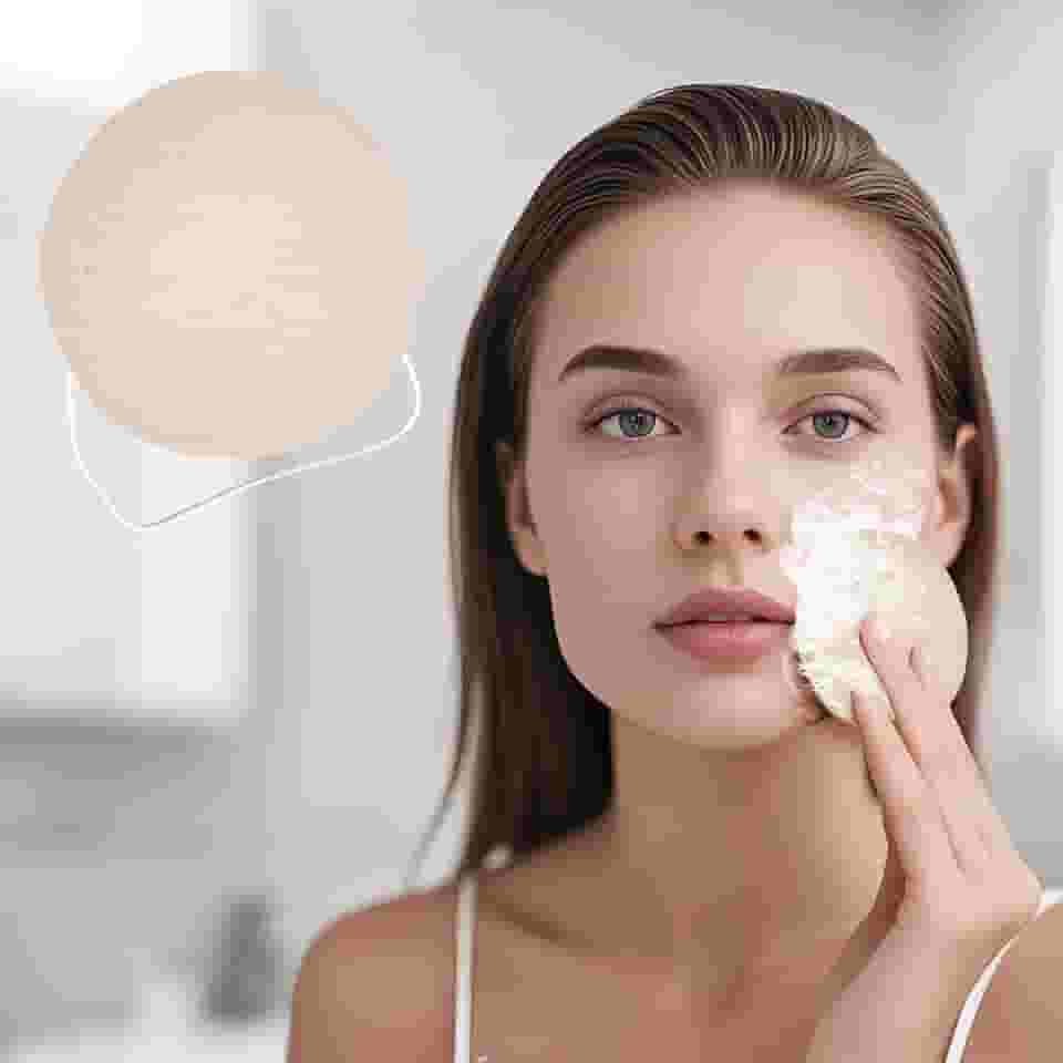 Esponja para lavar o rosto, esponja de limpeza facial, esponjas removedoras de maquiagem, limpeza e esfoliação, macia e confortável, adequada para maquiagem e limpeza, meia redonda (branca)