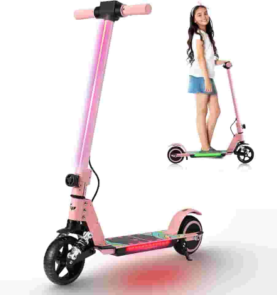 HONEYWHALE E10S Patinete Elétrico Infantil, 180W Motor Max, 16KM/H Velocidade Máxima, 6KM Autonomia Máxima, Pedal com 3 Cores de Luzes Gradientes, Suspensão Dianteira, Pneu Sólido de 6,5 Polegadas