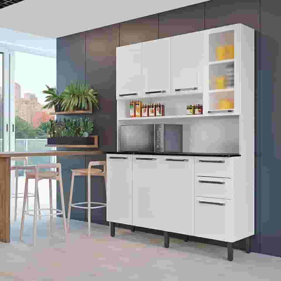 Armário de Cozinha Compacta Itatiaia 8 Portas 2 Gavetas Branco