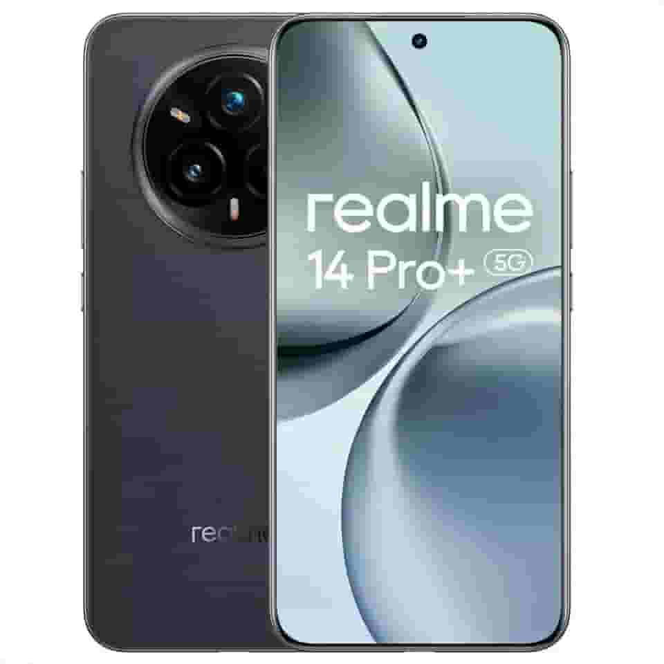 Celular Realme 14 Pro+ 5G, Tela OLED 6,83" 120Hz, Snapdragon 7s Gen 3, Dual SIM, Câmera Tripla 50MP com OIS, Bateria 6000mAh, Resistência IP68/IP69, Desbloqueio Facial (Cinza, 512, GB, 12, GB)