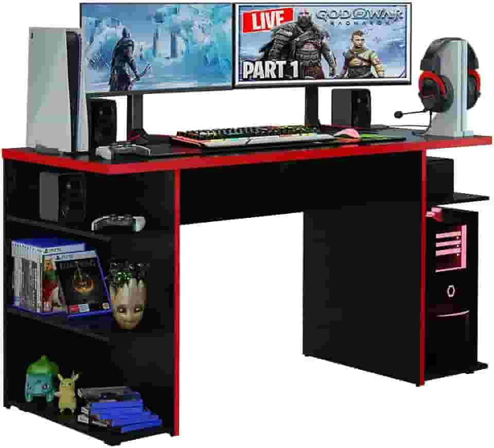Mesa para Computador Gamer Madesa 9409 - Preto/vermelho