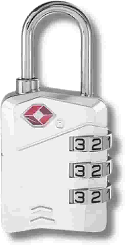 Cadeado de Combinação TSA, 3 Dígitos, Trava de Segurança para Mala Bagagem lock004 (Prata)