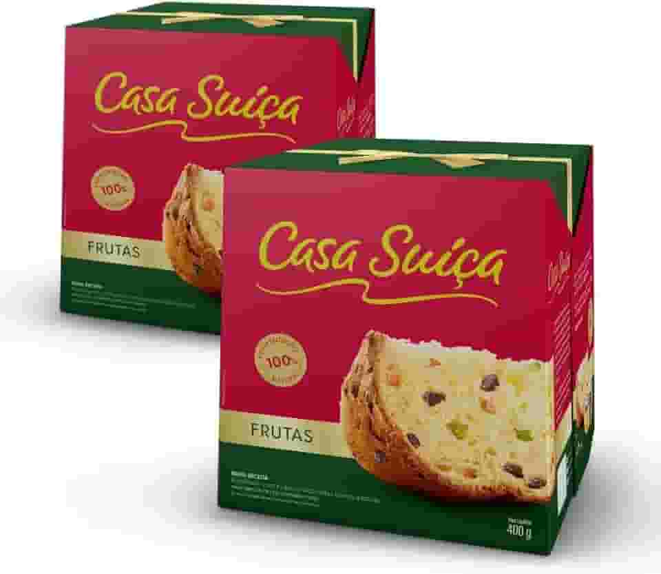 2 Panetones Casa Suíça, Tradicional, Pannetone de 400g