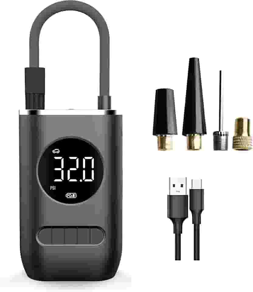 Compressor Calibrador Bomba De Ar Portátil Digital Recarregável Para Encher Pneu E Bola Com Lanterna