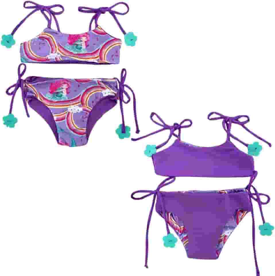 Biquíni Dupla Face Infantil Menina Praia Piscina Lacinho