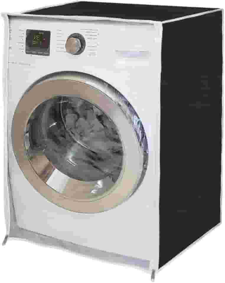 "Capa Para Maquina Frontal Lava E Seca LG Samsung Eletrolux Midea 6Kg 7Kg 8Kg 9Kg 10Kg 11Kg Impermeável Flanelada Com Zíper Proteção Contra Chuva e Raios UV " (Preto)