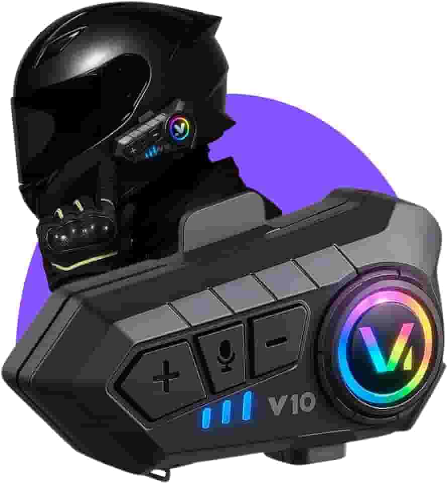 Fone Bluetooth Y10 para Capacete de Moto, IPX6 à prova d’água, Bluetooth 5.3, Microfone HQ c/Redução de Ruído, Compatível c/iOS/Android