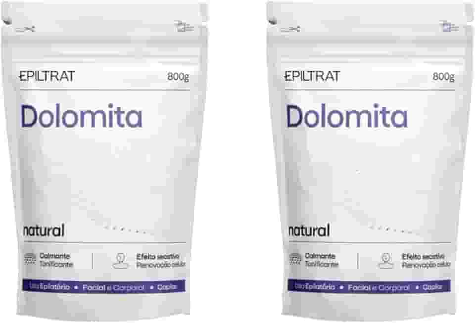 Kit com 2 Dolomitas Cosméticas Epiltrat – 800g Cada | Argila 100% Natural para Pele e Cabelos | Limpeza Profunda, Controle da Oleosidade e Renovação Celular | Uso Facial, Corporal, Capilar, Pré e Pós-Epilação