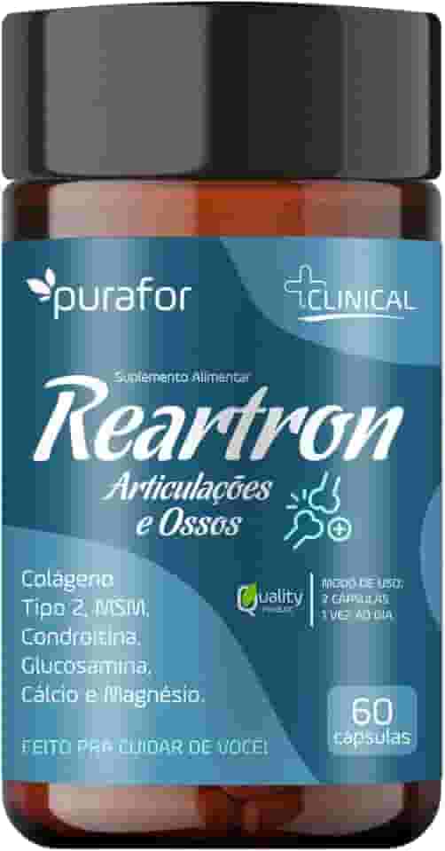 Reatron | Glucosamina, Colágeno Tipo 2, Magnésio, MSM, Cálcio | Suplemento Completo para Articulações, Músculos e Ossos e Melhoria da Mobilidade | 60 Cápsulas