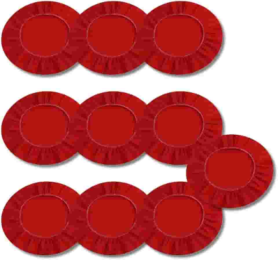 Kit 10 Capa para Sousplat Basic, Tecido Oxford, Verde, Branco, Palha Preto, Vermelho, 35cm Diâmetro, Decoração Mesa de Jantar (Vermelho)