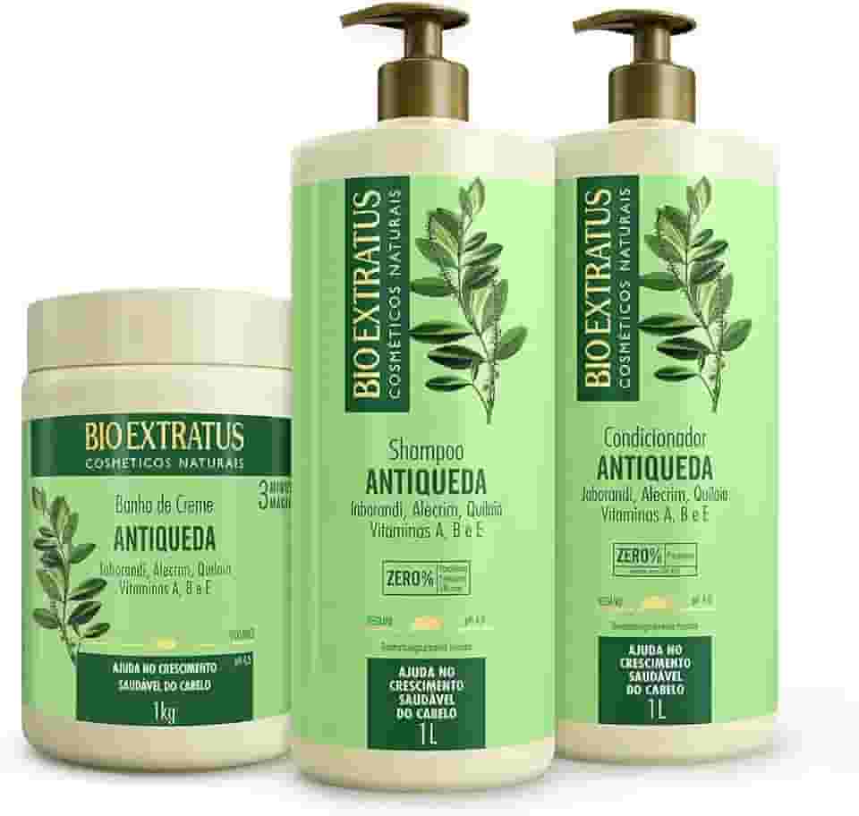 Kit Bio Extratus Antiqueda Jaborandi (1L/Kg) Shampoo, Condicionador e Banho de Creme