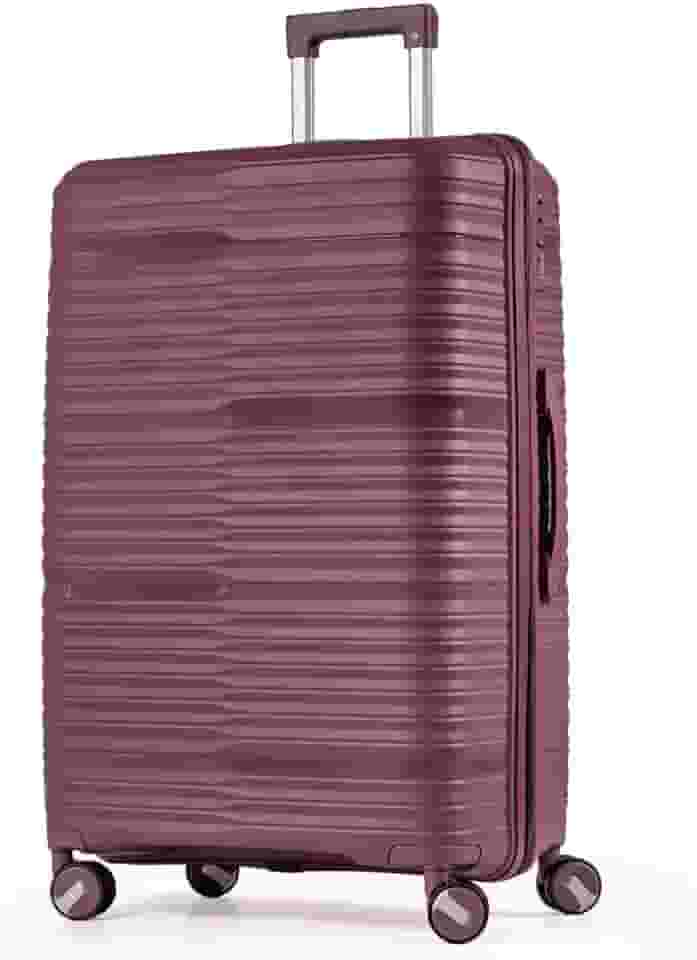 Mala Grande De Viagem 32Kg Polipropileno 8 Rodas 360 Giratória Para Despachar Rígida Leve Tamanho G Viajem Internacional Resistente (ROXO, GRANDE)