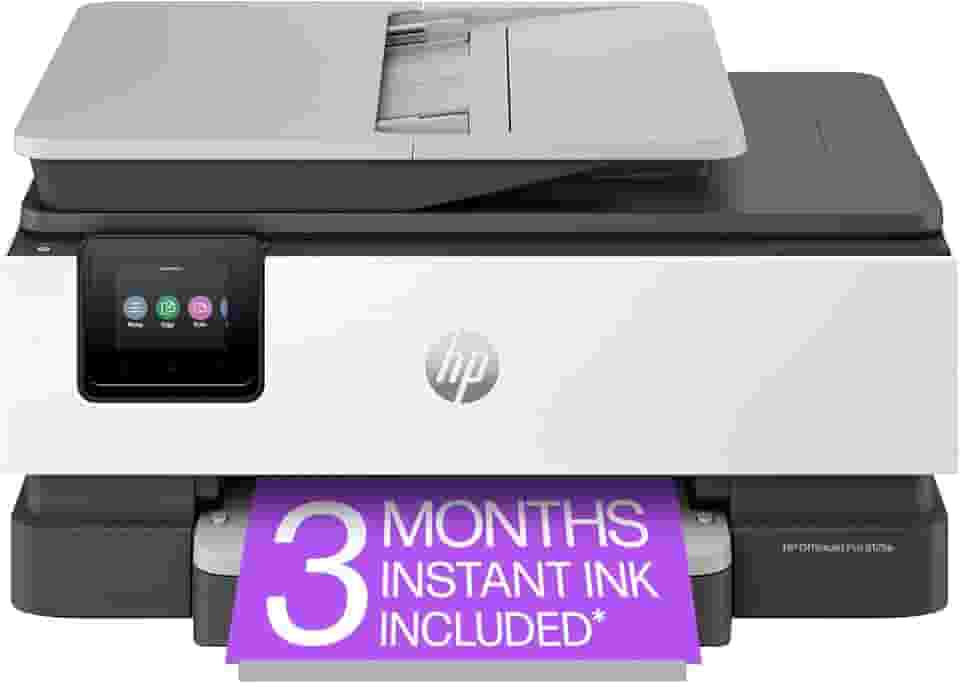 HP OfficeJet Pro 8125e Impressora a jato de tinta colorida sem fio, impressão, digitalização, cópia, ADF, impressão duplex, casa e escritório, 3 meses de tinta instantânea incluída (405T6A)