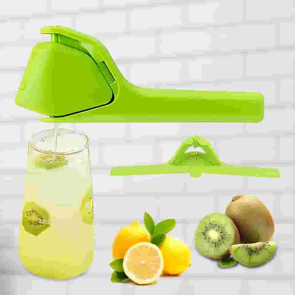 Novo espremedor de limão manual multifuncional - espremedor de cítricos portátil para uso doméstico, espremedor de limão e extrator de suco de frutas, fácil de usar e eficiente - verde