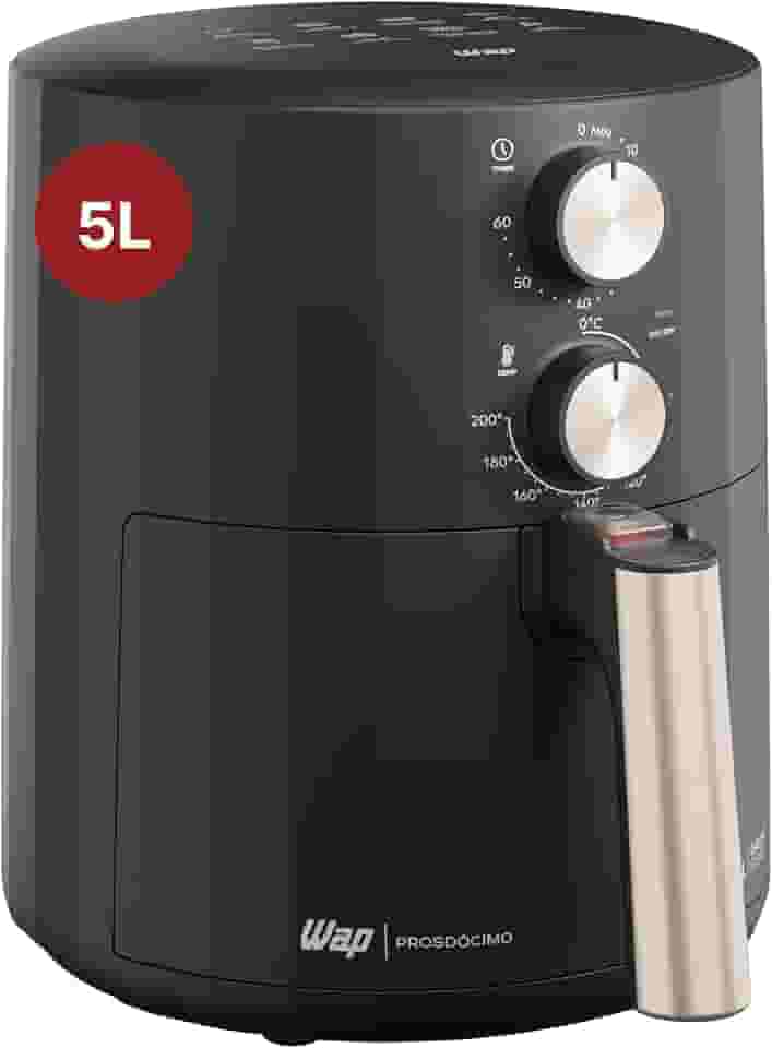 WAP Fritadeira Elétrica Air Fryer GRAND FAMILY 5 Litros, Temperatura Ajustável, Revestimento Antiaderente, 1500W 127V