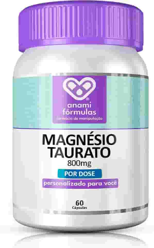 Magnésio Taurato 800mg Dose 100% Puro 60 Cápsulas