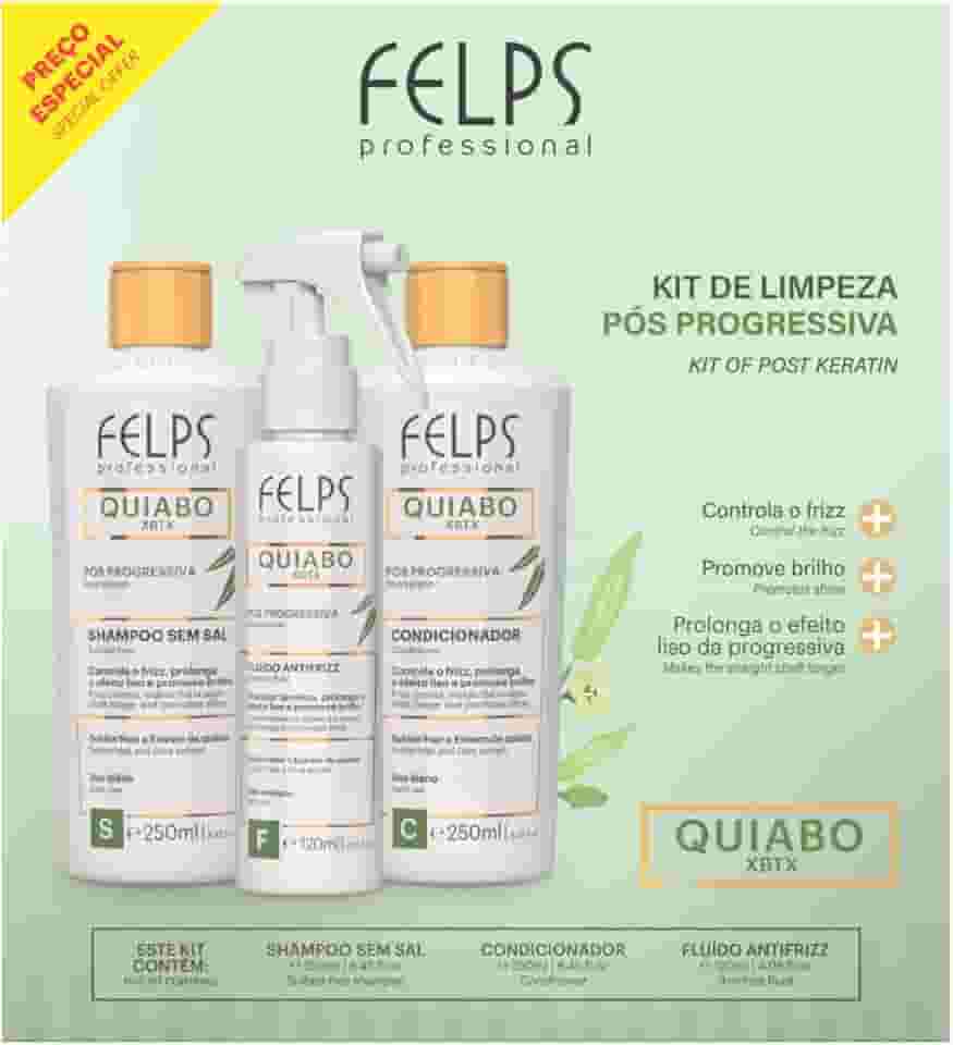Kit Quiabo XBTX Pós Progressiva Felps Professional 3 em 1