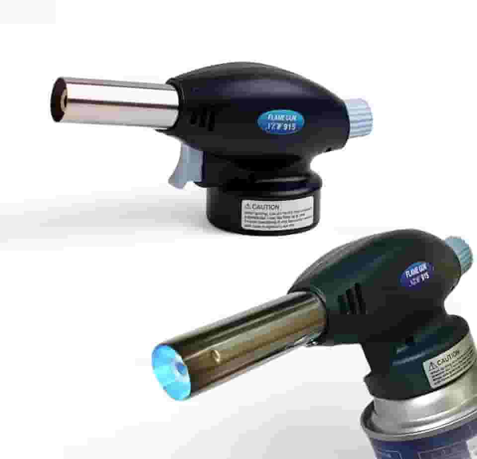Maçarico Culinario Portátil Acendimento Automático, Chama Ajustável até 1300°C, Utensílio para Cozinha Compacto funciona com Gás Butano, Seguro e Multifuncional para Uso Doméstico e Profissional