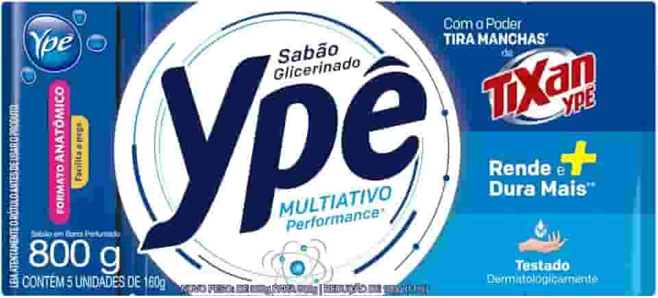 Ypê Sabão em Barra Multiativo 900g - 5 unidades de 180g