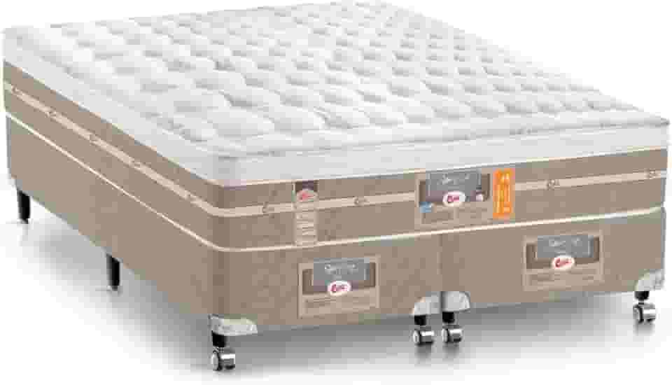 Cama Box + Colchão Castor King Silver Star Air One Face Pocket 193x203x59cm
