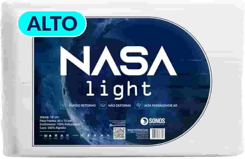 Travesseiro Sonos Nasa Light Alto 14cm de Altura