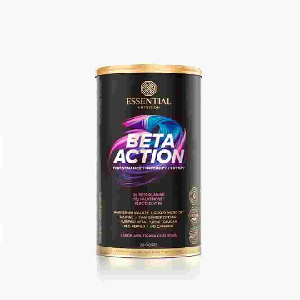 Beta Action - Pré Treino Sem Cafeína - Sabor Jabuticaba com Româ (630g) - Essential Nutrition