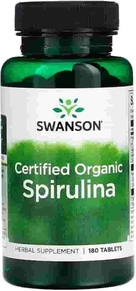 Spirulina Orgânica 500mg Swanson 180 Tablets Importado