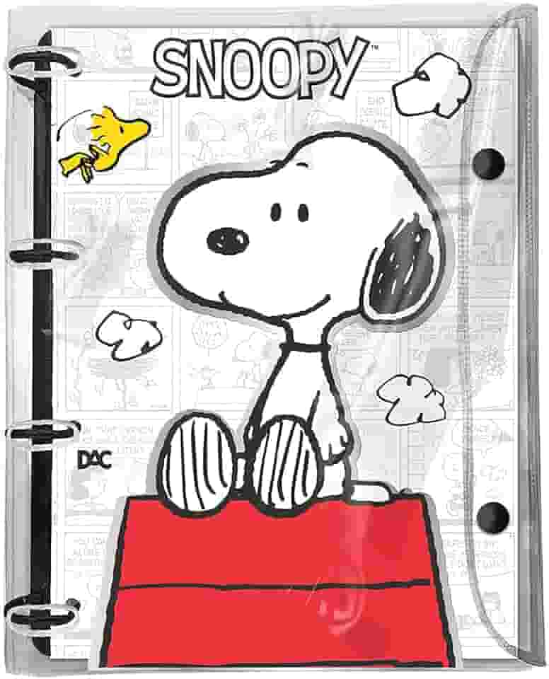 DAC - Caderno Argolado Universitário PVC Cristal com 192 Folhas Fechamento em Botão - Snoopy