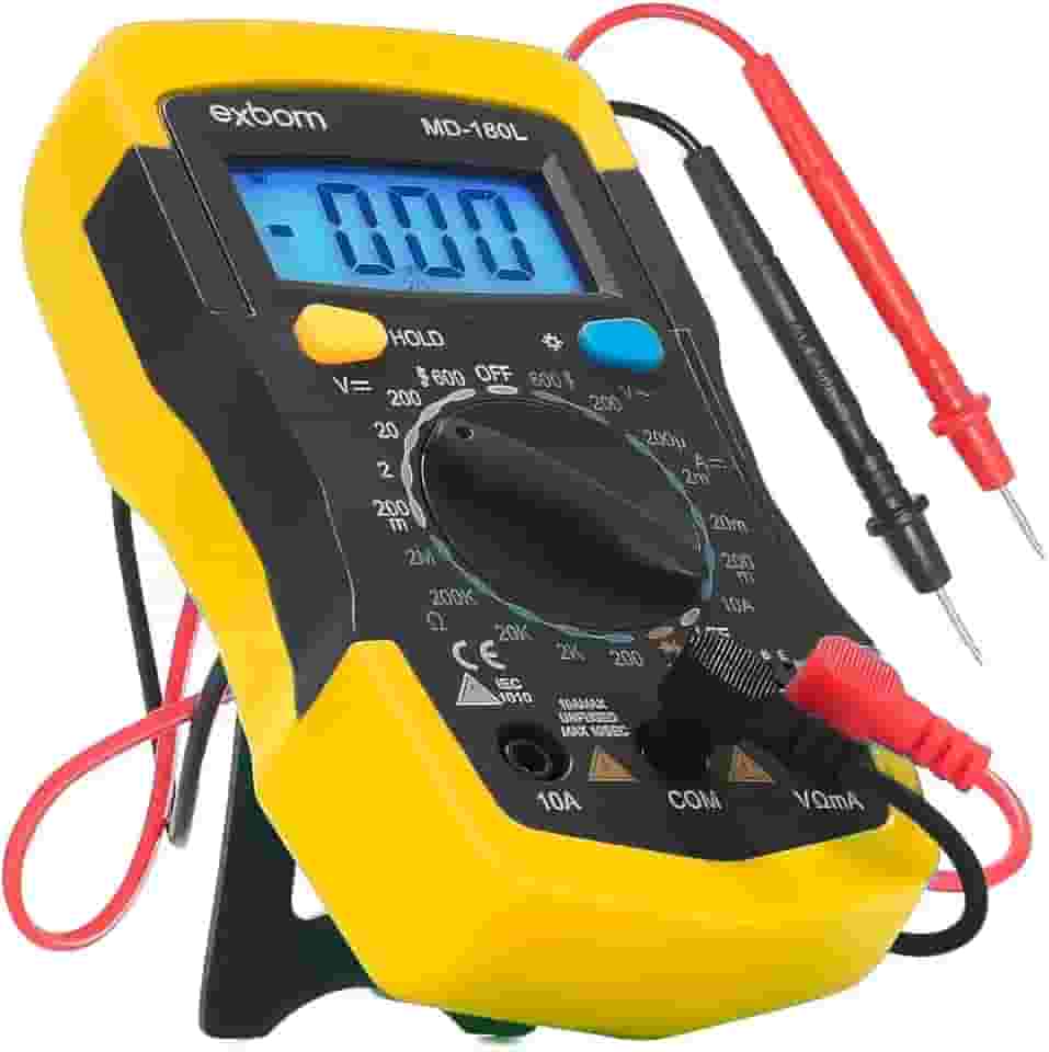 Multímetro Digital Portátil Profissional – Alta Precisão com Iluminação de Tela, Teste de Diodo, Transistor e Buzzer
