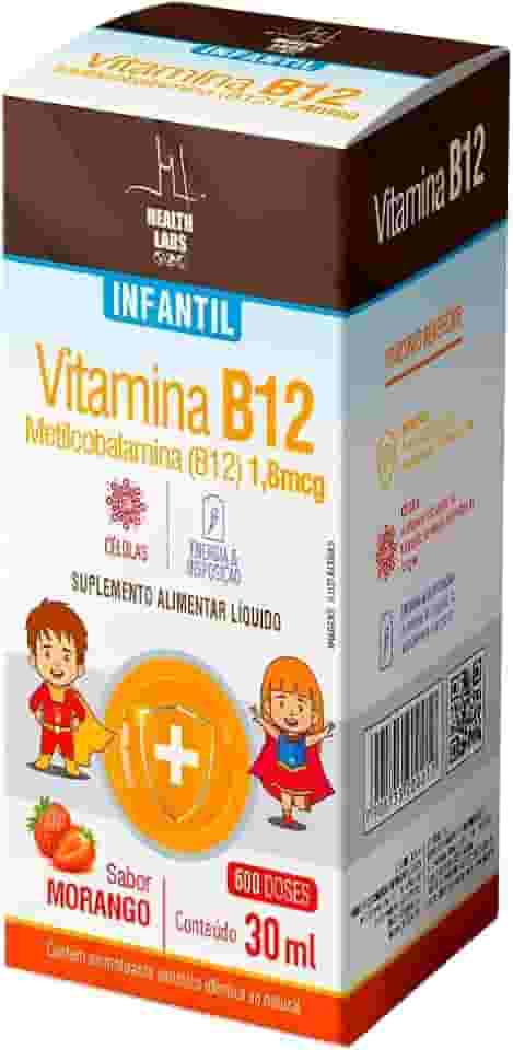 Vitamina B12 Infantil 30ml Morango - Health Labs