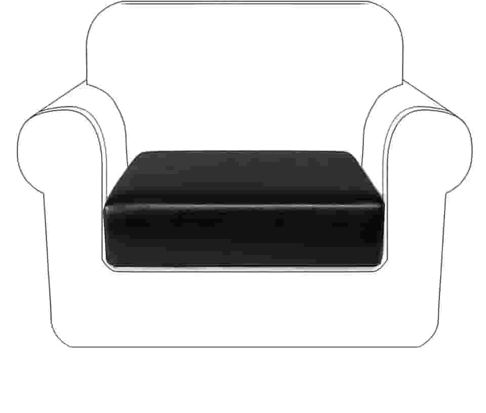Capa para sofá de couro sintético NC Home com capa protetora de móveis à prova d'água para crianças e animais de estimação, Preto, Chair Cushion
