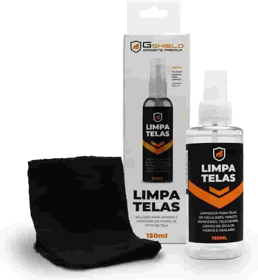 Gshield Kit Spray Limpa Telas Bactericida com Flanela de Microfibra Peluciada para Limpeza de Celular, Notebook, TV, Tablet, Óculos, Legalizado ANVISA, Grip Clean (150ml)