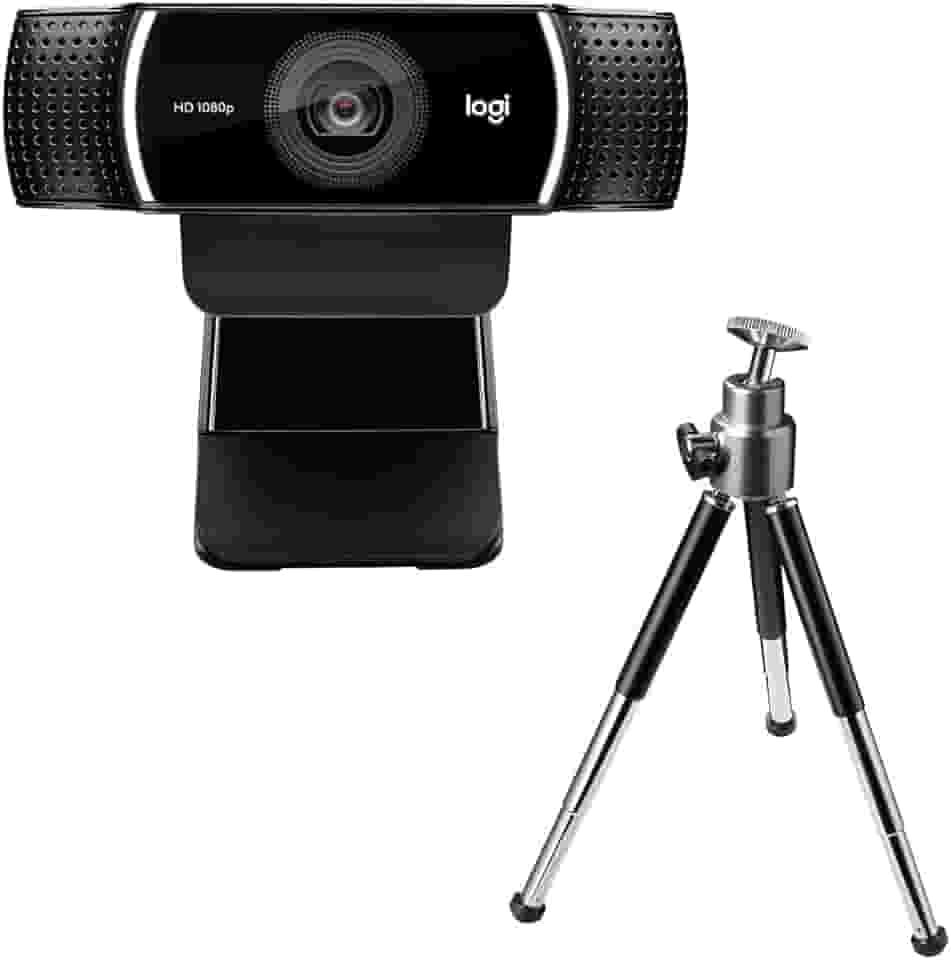Webcam Full HD Logitech C922 Pro Stream com Microfone para Gravações em Video 1080p e Tripé Incluso, Compatível com Logitech Capture, black