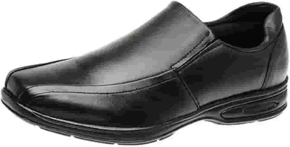 Sapato Social Masculino Couro Legítimo Anti Stress Conforto Ortopédico Preto com detalhes em cores variadas 37/44