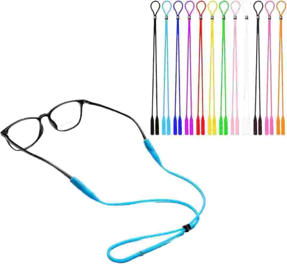 Cordão para Óculos Ajustável em Silicone Suporte para Óculos de Grau e Sol Corrente Esportes Ideal para Estudantes e Profissionais Universal Cores