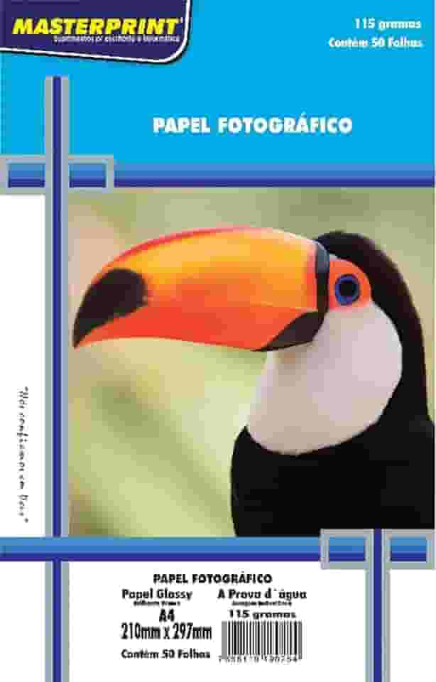 Papel Fotográfico Glossy Masterprint A4 115g 50 Folhas