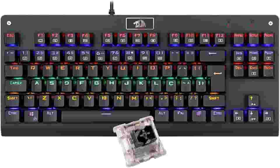 Teclado Mecânico Redragon Dark Avenger Preto Iluminação Rainbow Switch Preto, K568R