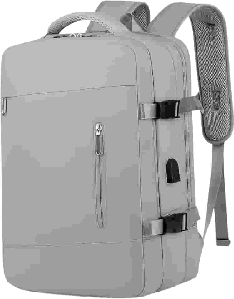 Mochila de Viagem, Mochila Feminina, Mochila Masculina, Mala de Mão10kg, Notebook, Reforçada, Grande, Resistente, Impermeável, Expansível, Escola, Trabalho, Preta,