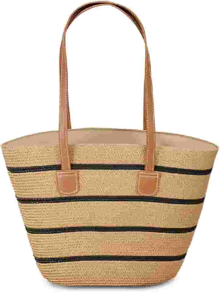 Bolsa Feminina De Palha Grande Moda Praia Verão Passeio Com Alça De Ombro Reforçada Estilosa Elegante Tedencia Verão Mar Piscina Piquinique Férias Bolsa De Palha Sintetica Luxuosa