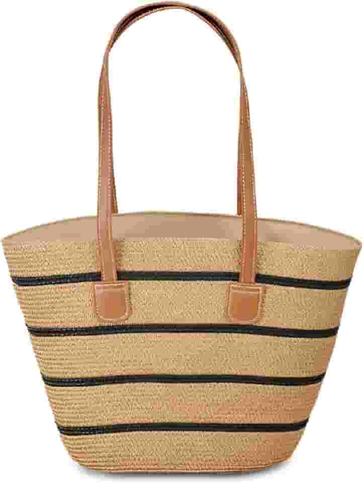 Bolsa Feminina De Palha Grande Moda Praia Verão Passeio Com Alça De Ombro Reforçada Estilosa Elegante Tedencia Verão Mar Piscina Piquinique Férias Bolsa De Palha Sintetica Luxuosa