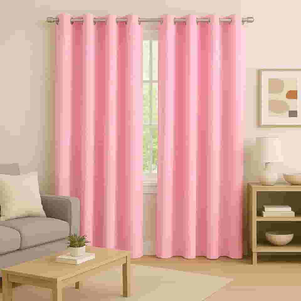 Cortina 3,00 x 2,50m Tecido Oxford Grosso Para Quarto, Sala e Escritório Cozzilar (Rosa Bebê)