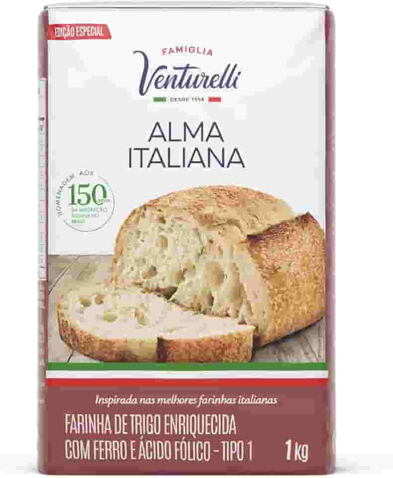 Farinha de Trigo Alma Italiana de 1 Kg, Tipo 1, Famiglia Venturelli.