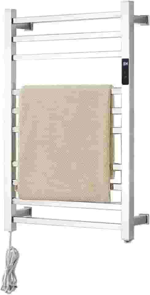 Toalheiro Térmico Grande Quadrado Inox Bivolt com Timer Embutido - Kzi (Fio Lado Direito, Grande)