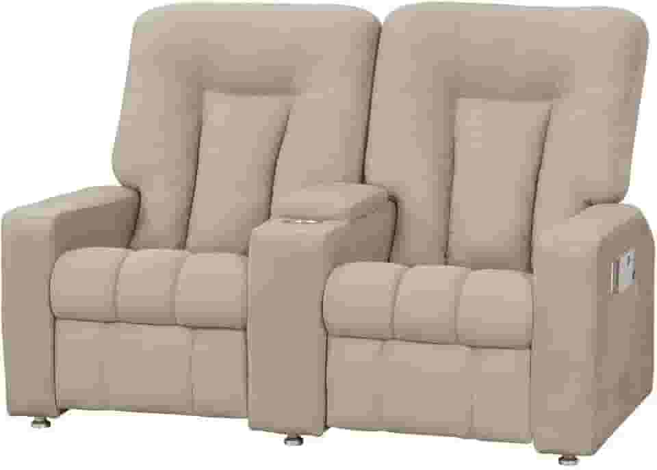 Poltrona Dupla Reclinável para Cinema Jetta MX8 Suede Amassado Bege A-386 - Matrix