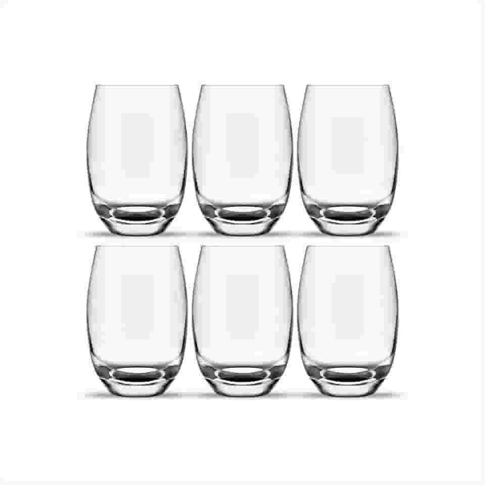Jogo 6 Copos de Vidro Luxo 465ml - Elegância e Resistência para Todas as Bebidas e Ocasiões Vidro Grosso Premium Perfeito para Mesa Posta e Presente Inesquecível