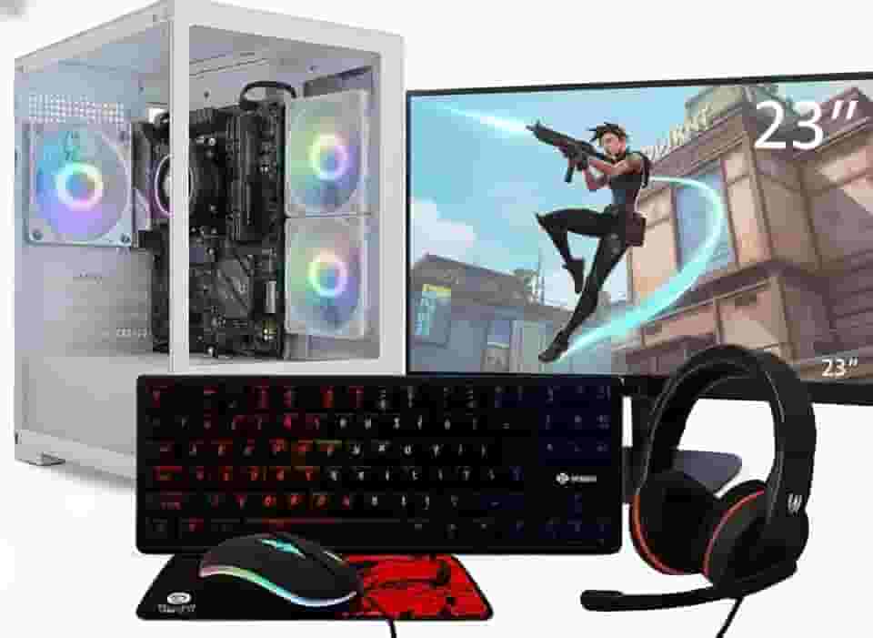 Pc Gamer Completo Ryzen 5 5600 GT, 16 GB DDR4, Ssd 480 GB + Monitor 23,8" + Kit 4 EM 1