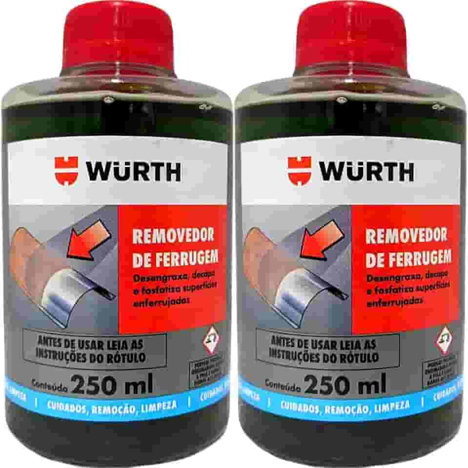 2 Removedor de Ferrugem Oxidação Corrosão Liquido Pronto Uso 250ml Wurth