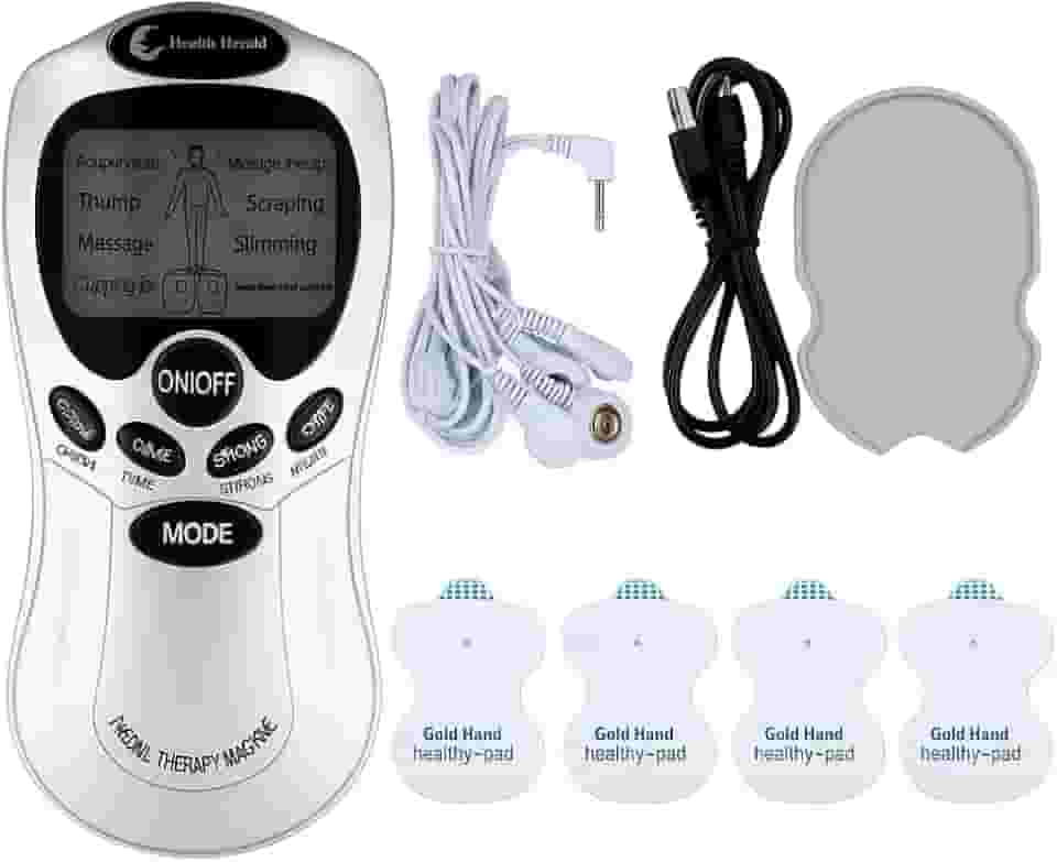 Aparelho TENS de Eletroestimulação para Fisioterapia - Portátil e Eficiente para Alívio de Dores Musculares, Massageador Muscular Acupuntura - 4 eletrodos (110v/220v) – Premium