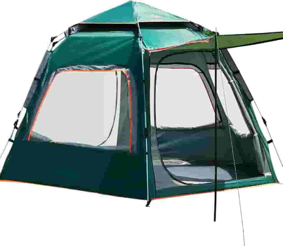 Barraca de Camping 6-8 Person Tenda de Acampamento Pop-up Automática com 2 Portas e 4 Janelas