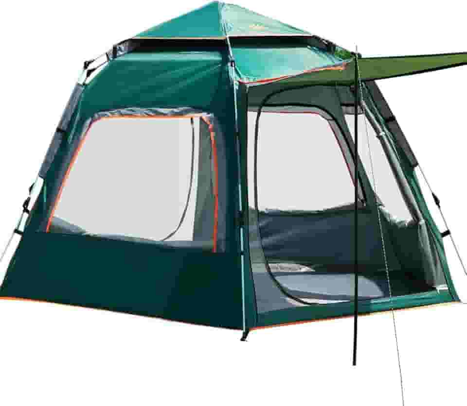 Barraca de Camping 6-8 Person Tenda de Acampamento Pop-up Automática com 2 Portas e 4 Janelas